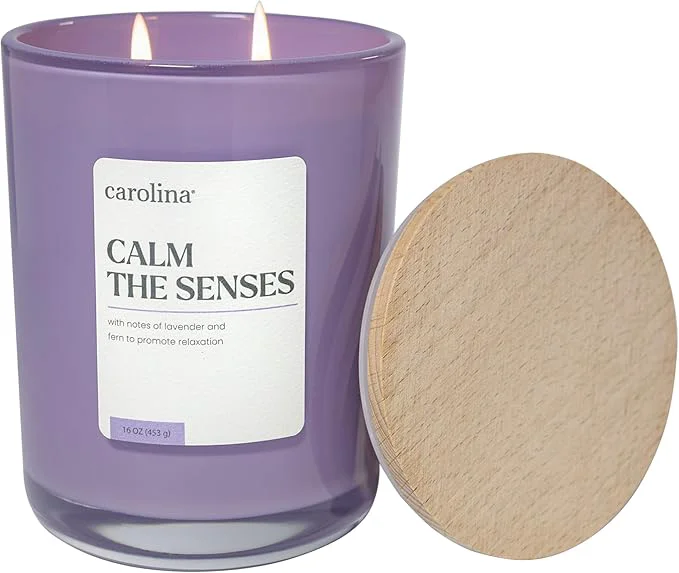 User-Friendly Carolina Calm The Senses Scented Candle 16 oz Lavender Fern Scented Trendy