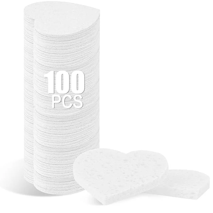 Luxury 100-Count Compressed Facial Sponges Convenient
