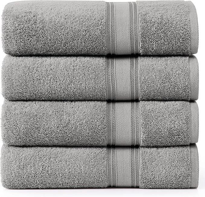 Natural Lane Linen Cotton Bath Sheets Set of 4 Premium Material