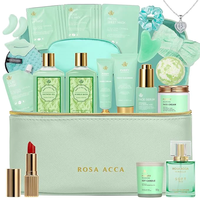 Efficient Mother's Day Gift Tea Tree Skin Care Set Home Spa Gift Basket Cosmetic Bag Certified