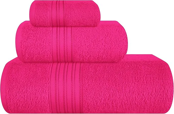 Excellent BOUTIQUO Ultra Soft 3 Pack Cotton Towel Set Contains a Bath Towels 28x55 inch Elegant