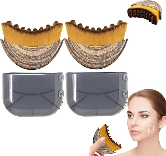First-Class 2 PCS Lymphatic Contour Face Brush Manual Lymphatic Drainage Massager Safe
