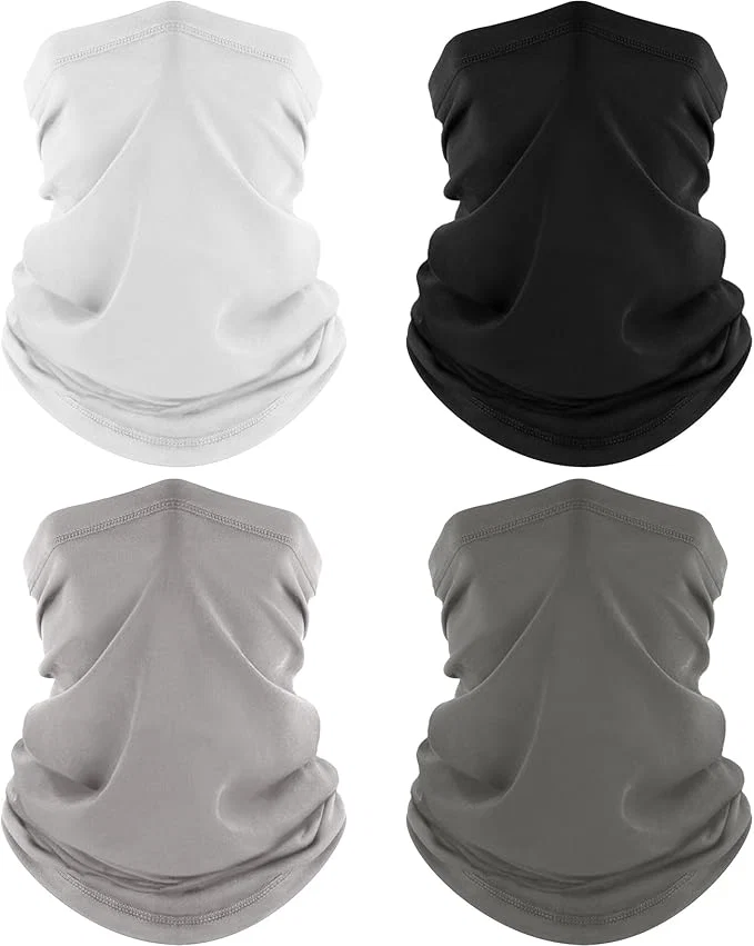 Detailed ROXUN 4 Pack Neck Gaiter Cooling Breathable Face Mask UV Protection Scarf Reusable