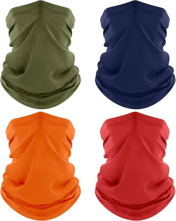 Environmentally Friendly ROXUN 4 Pack Neck Gaiter Cooling Breathable Face Mask UV Protection Scarf Pure
