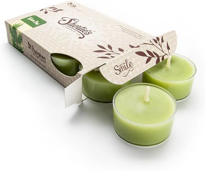Responsible Shortie's Candle Company Tahoe Pine Premium Tealight Candles Relaxed