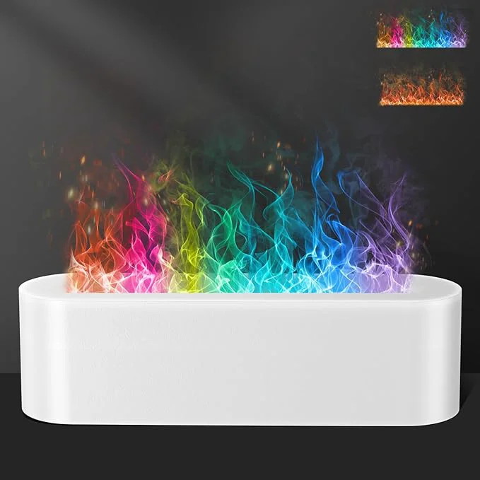 Functional Flame Air Aroma Diffuser Humidifier Upgraded 7 Flame Colors Aromatherapy Aroma Efficient