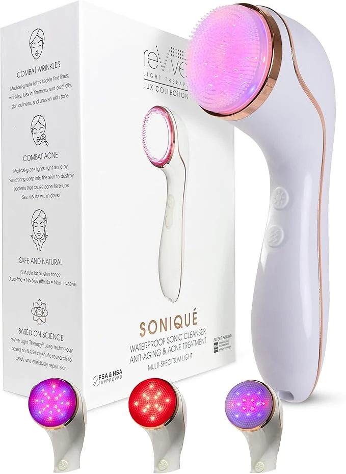 Long-Lasting reVive Light Therapy Lux Collection Soniqué Cleanser Sonic Face Cleanser Brush Optimized