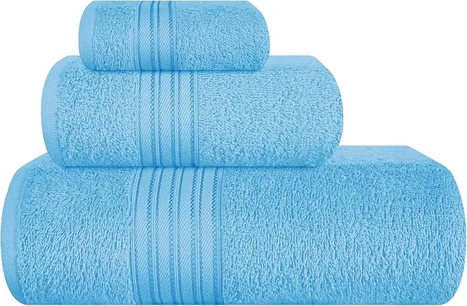 High-Grade BOUTIQUO Ultra Soft 3 Pack Cotton Towel Set Contains a Bath Towels 28x55 inch Breathable