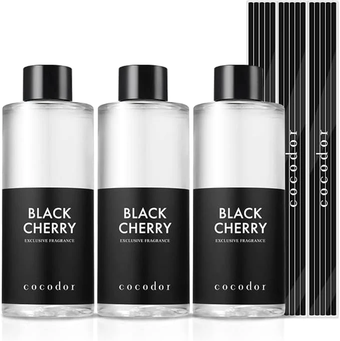 Professional COCODOR Reed Diffuser Oil Refill Black Cherry 6.7oz 3 Pack Aromatherapy Soft