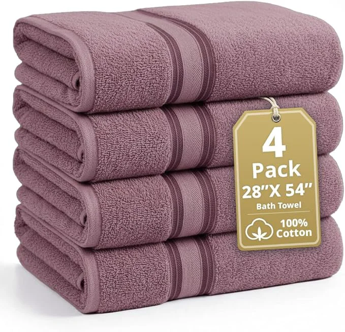 Smart LANE LINEN Cotton Large Bath Towels Set of 4 Healthy