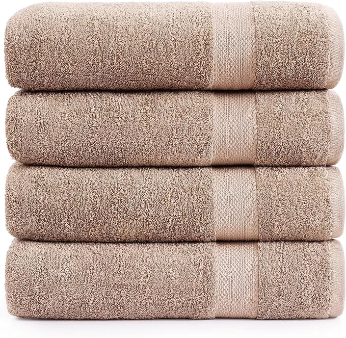 Smooth LANE LINEN Luxury Bath Towels Set of 4 Secure