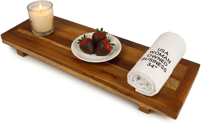 Exceptional EcoDecors 34 inch Bath Tray for Tub Bath Tub Tray Wood Bathtub Table User-Friendly