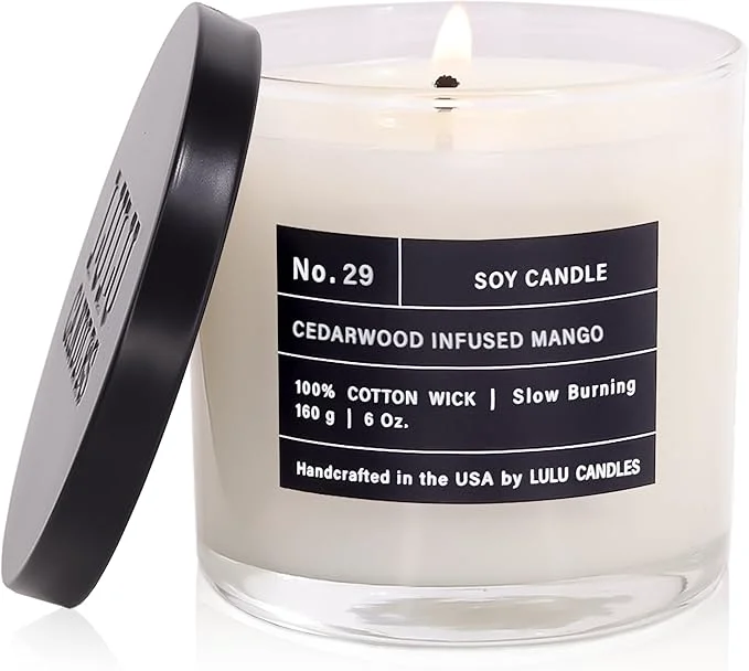 High-Performance Lulu Candles Cedarwood Infused Mango Luxury Scented Soy Jar Candle Hand Professional