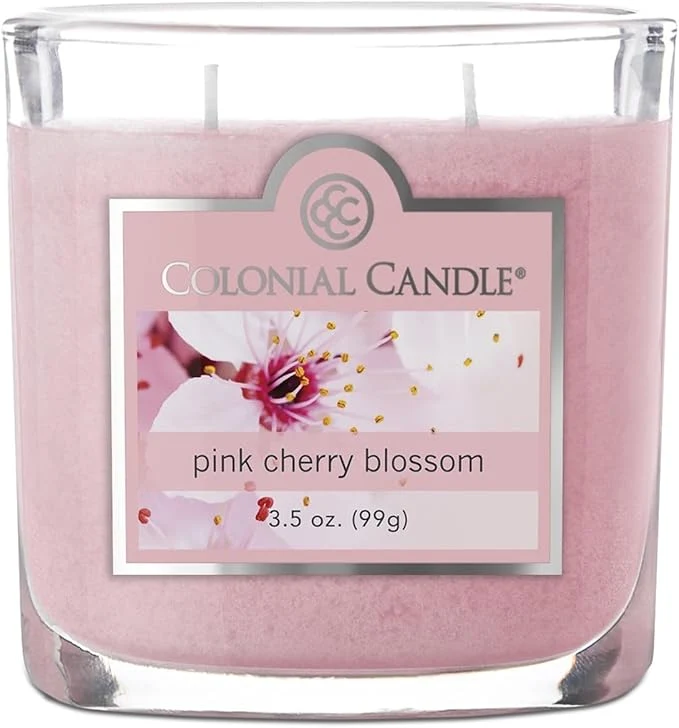 Elite Colonial Candle Pink Cherry Blossom Scented Jar Candle 2 Wick 3.5 oz Solid