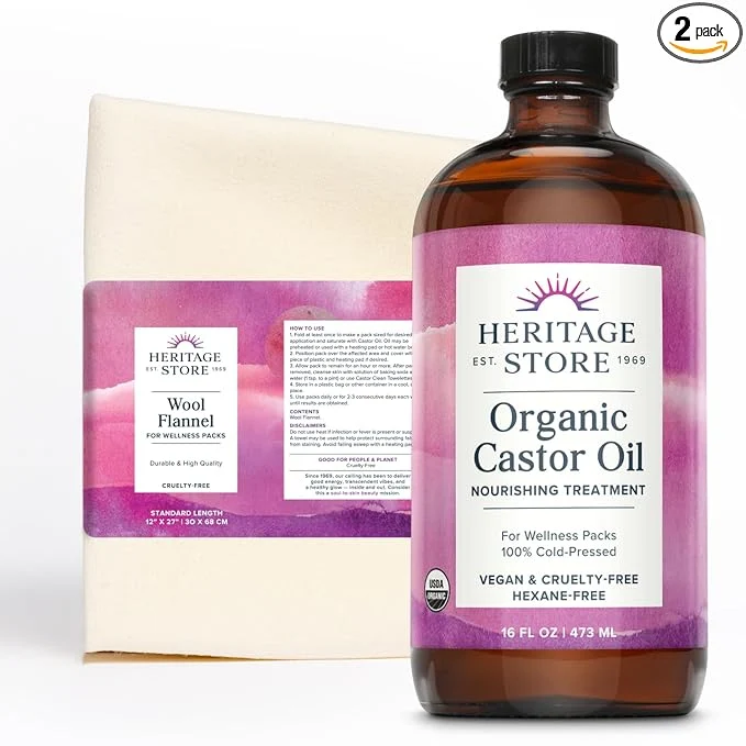 Fine Crafted HERITAGE STORE Organic Castor Oil Pack Wrap Kit Innovative