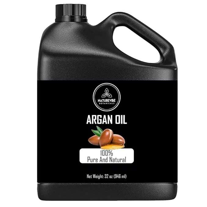 Original Naturevibe Botanicals Argan Oil 32 Fl oz – Cold Pressed Pure Moroccan Argan Oil Sophisticated