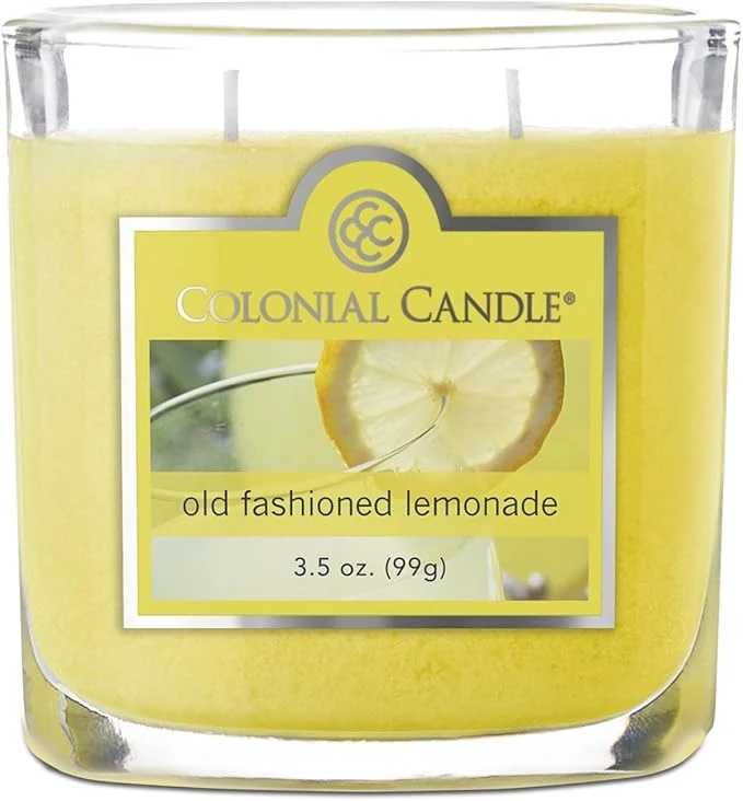 High-Quality Colonial Candle Old Fashioned Lemonade Jar Candle 2 Wick 3.5 oz Mottled Wax Contemporary