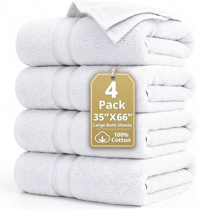 Durable LANE LINEN Cotton Bath Sheets High-Grade