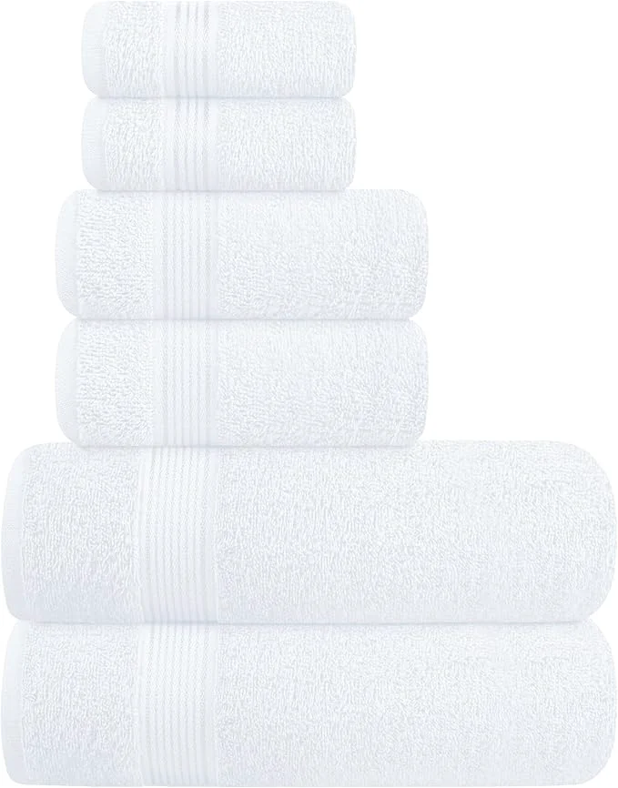 Casual Elvana Home Ultra Soft 6 Pack Cotton Towel Set Contains 2 Bath Towels 28x55 Verified