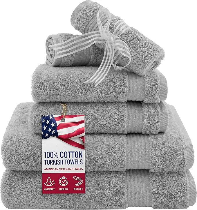 Convenient American Veteran Towel 6 Piece Towel Set Detailed