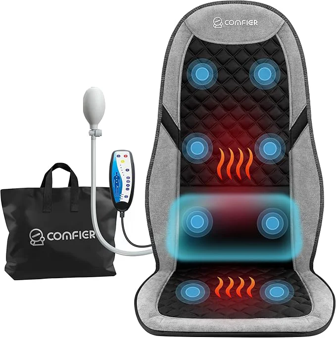Efficient COMFIER Back Massager with Heat Massage Chair Mat with Adjustable Lumbar Exclusive