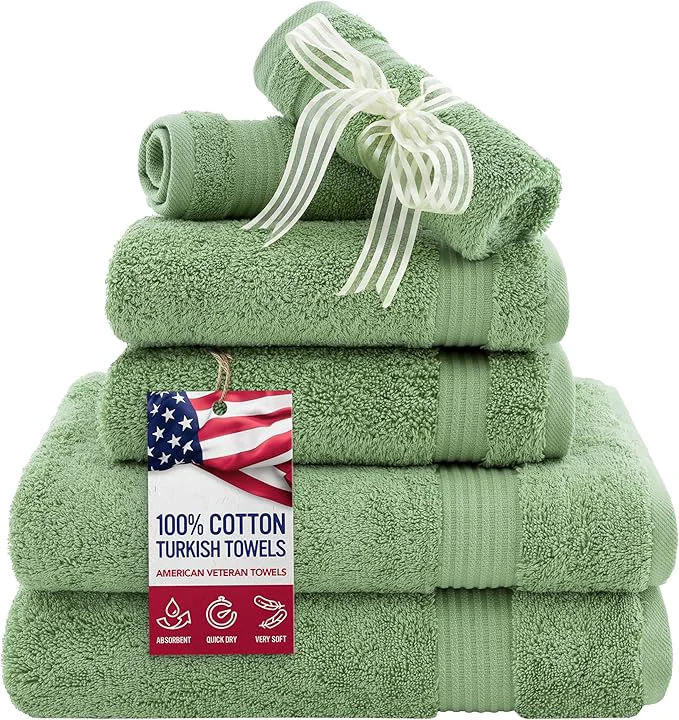 Traditional American Veteran Towel 6 Piece Towel Set Luxury