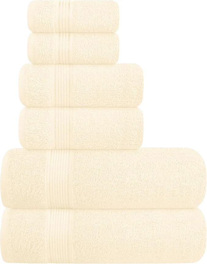 Efficient Elvana Home Ultra Soft 6 Pack Cotton Towel Set Contains 2 Bath Towels 28x55 Specialty