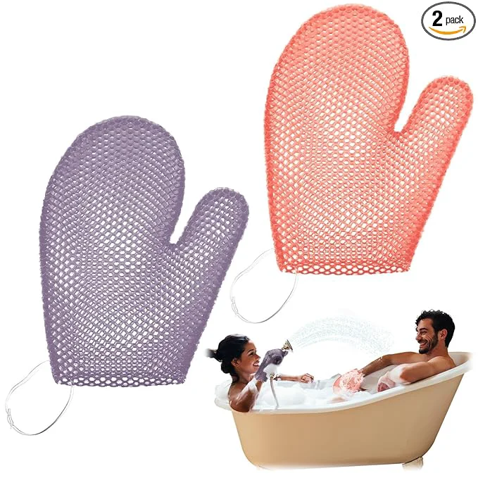 Solid Karenhi 2 Pcs Honeycomb Exfoliating Glove Bath Mitt Body Spa Scrubber Eco-Friendly