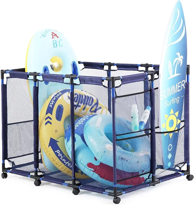 Organic Tiita Pool Storage Bin Rolling Pool Toy Storage Organizer Parts Powerful