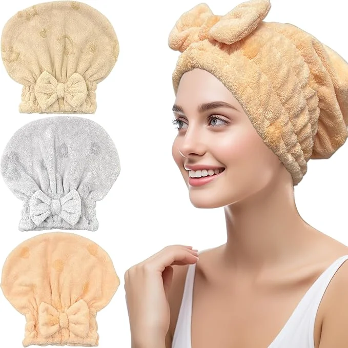 Consistent Jseng 3Packs Microfiber Hair Towel Soft