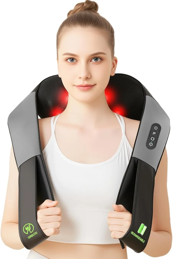 High-End Cordless Shiatsu Neck and Shoulder Massager Back Massager Breathable