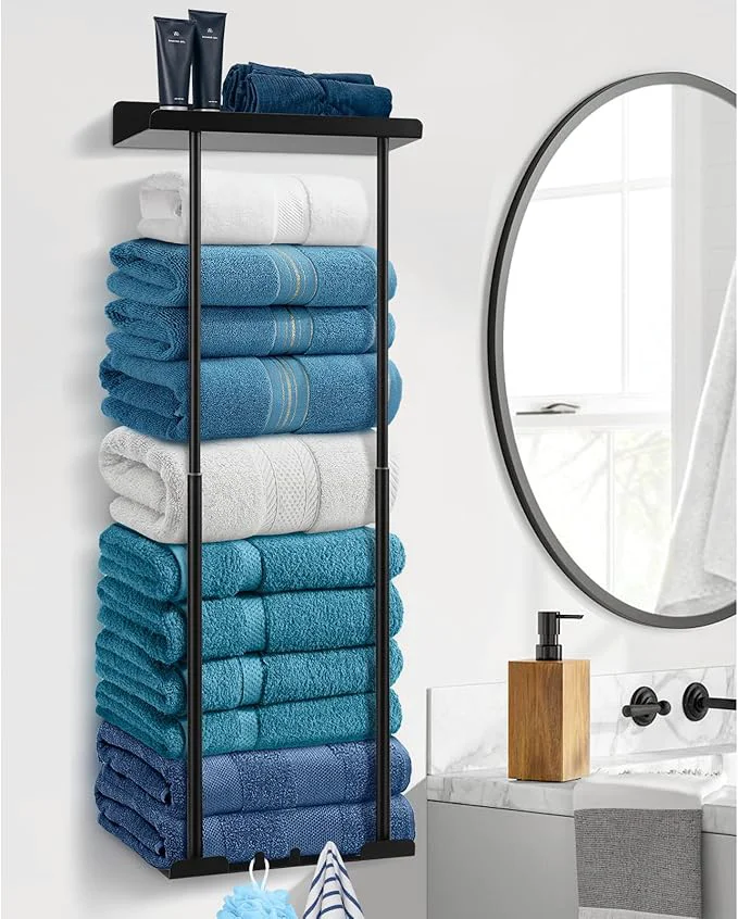 Proven Hommtina Bathroom Towel Storage Black Towel Holder Bathroom Decor Aesthetic Stylish