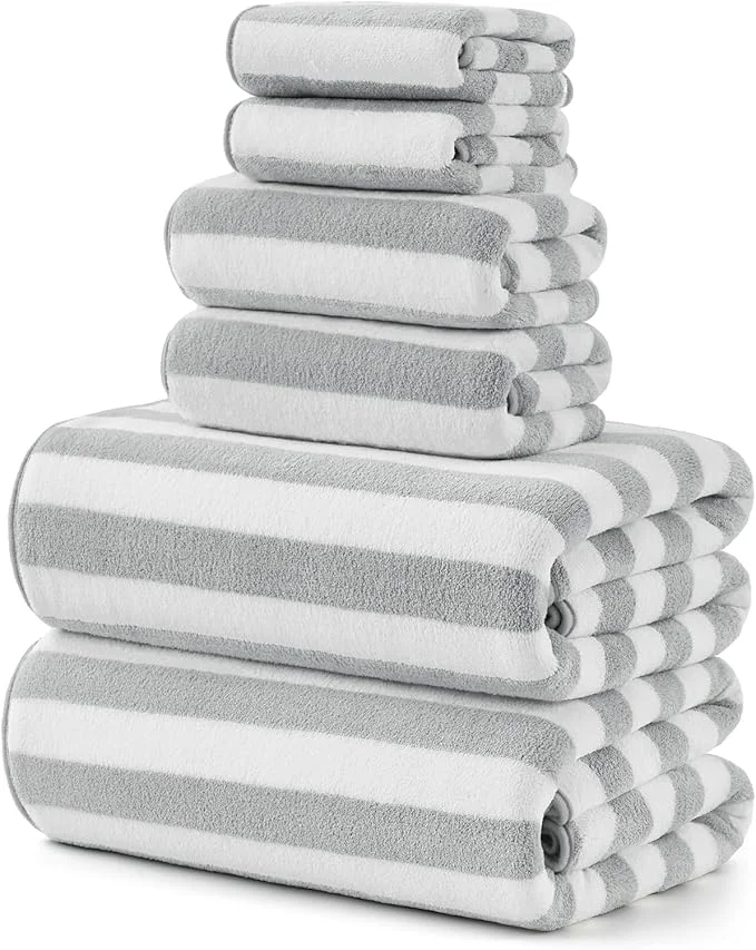 Pure REDKISS Ultra Soft Bath Towel Sets 6-Piece 35 x70 Microfiber Highly Certified