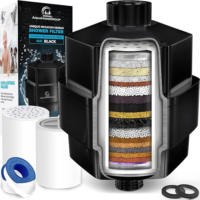 Solid AquaHomeGroup 20 Stage Shower Filter Enhanced