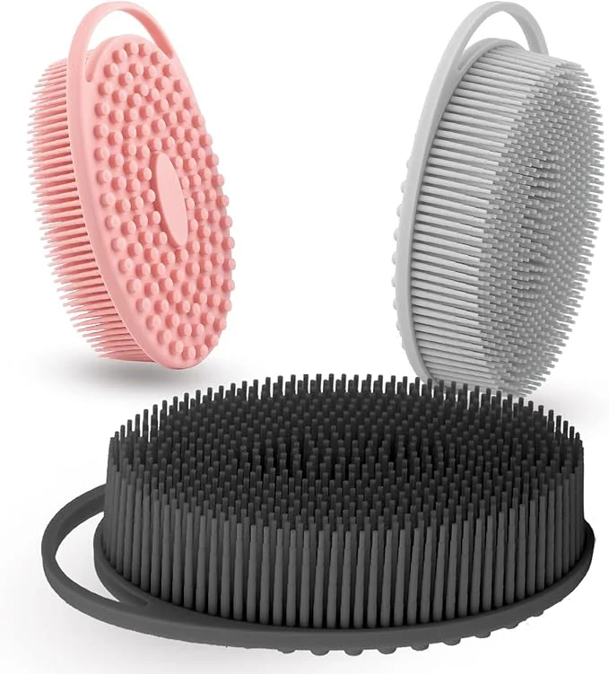 World-Class Silicone Body Scrubber 3 Pack Silicone Loofah Exfoliating Body Scrubber Soft Exceptional