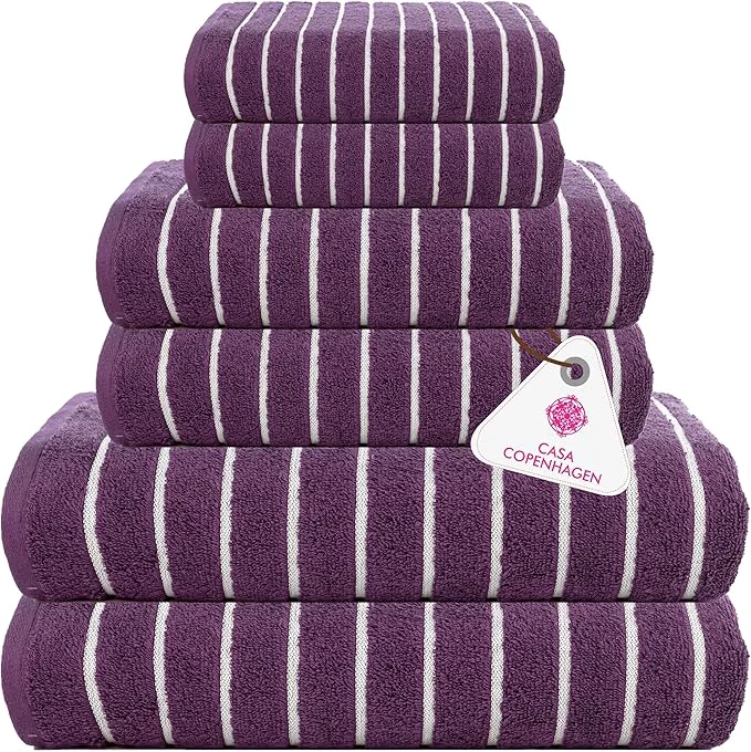 Luxury CASA COPENHAGEN Ecstatic 6Pcs Egyptian Cotton Large Designer Towels Gift Eco-Friendly