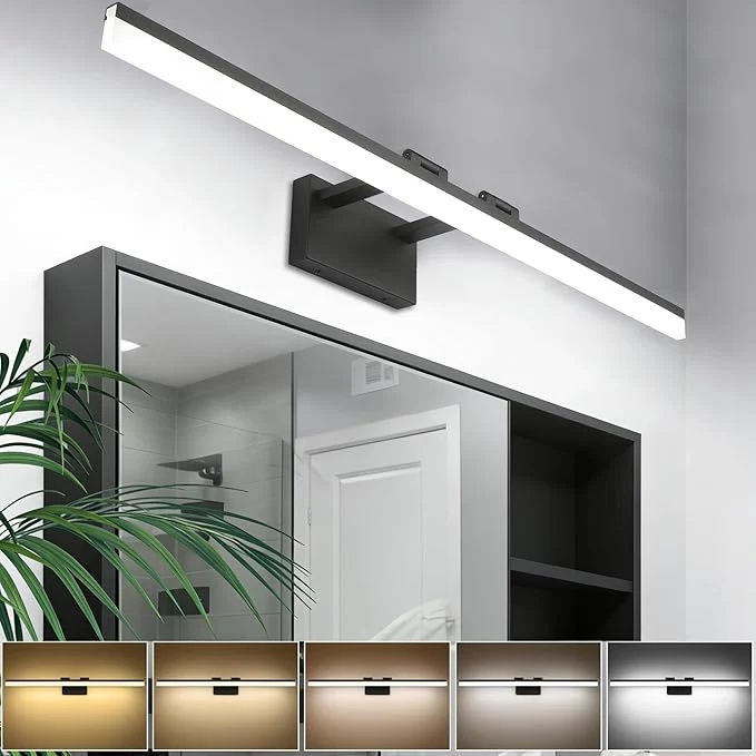 High-Grade SOLFART Dimmable Matt Black Bathroom Vanity Light Light Fixtures Traditional