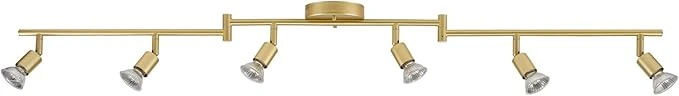 Genuine Globe Electric 57505 Payton 6-Light Foldable Track Lighting Painted Brass Safe