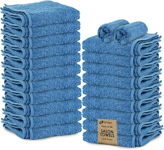 Crafted 24 Pack Navy Blue Hand Towel Cotton Spa Towel – 16x26 inches Highly Official