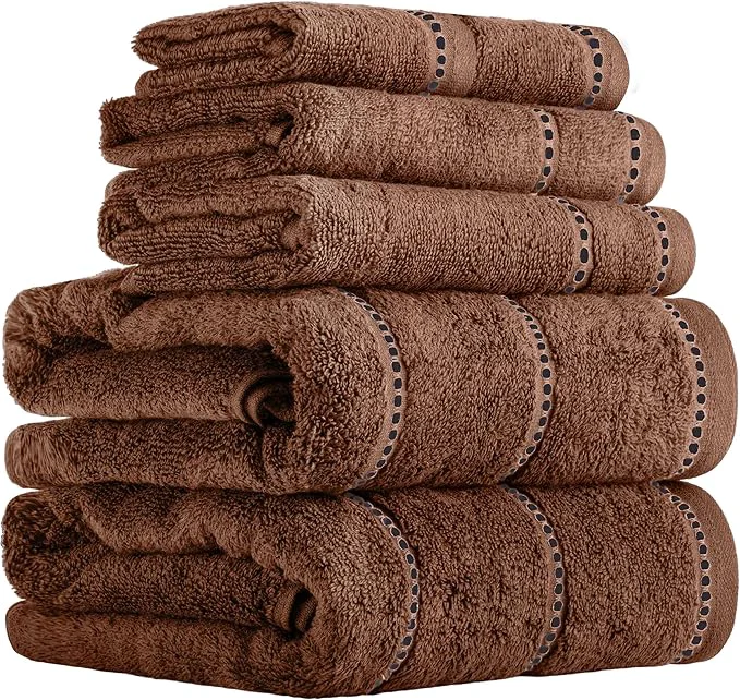 Superior Lavish Home 6 Piece Bathroom Towels Set Reusable