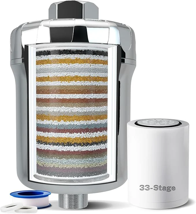 Clean iSpring 33-Stage High Output Shower Filter Universal Shower Head Filter Contemporary