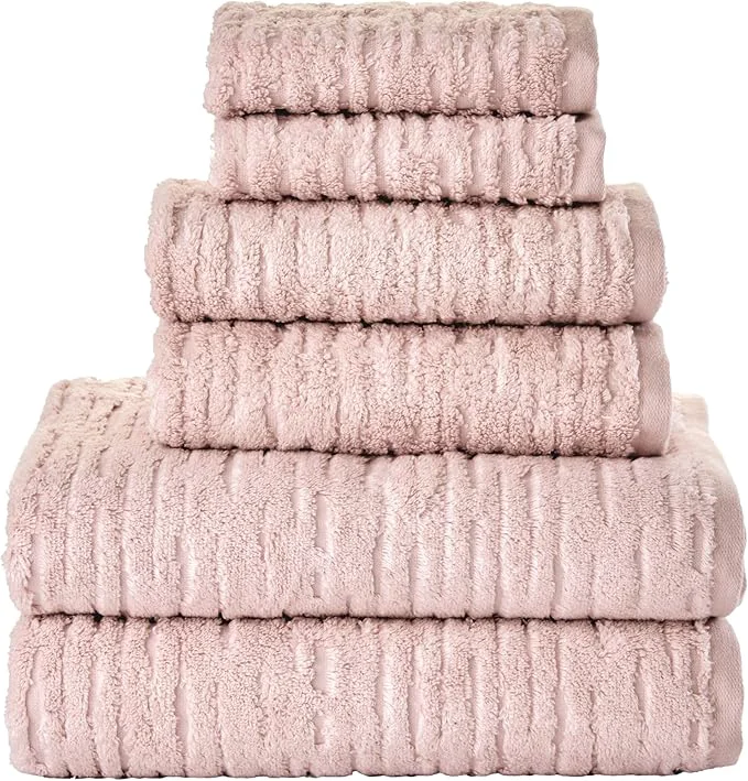 Stylish SKL Home CloudSoft Cotton Luxury 6-Piece Towel Set 600 GSM Ultra Plush Top-Quality