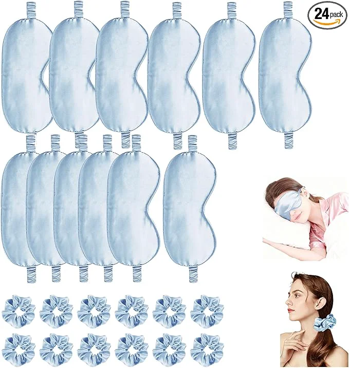 Flexible 24Pcs Satin Eye Mask Silk Sleep Masks Silky Eyes Cover Blackout Blindfold Trusted