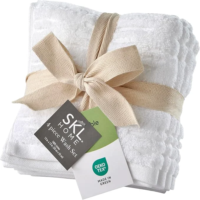 Genuine SKL Home CloudSoft Cotton Luxury 4-Piece Washcloth Set Clean