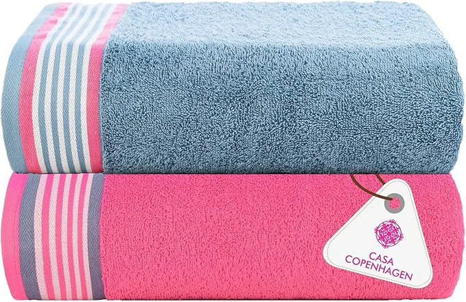 World-Class CASA COPENHAGEN He She 2Pcs Egyptian Cotton Large Designer Bathsheet Recyclable