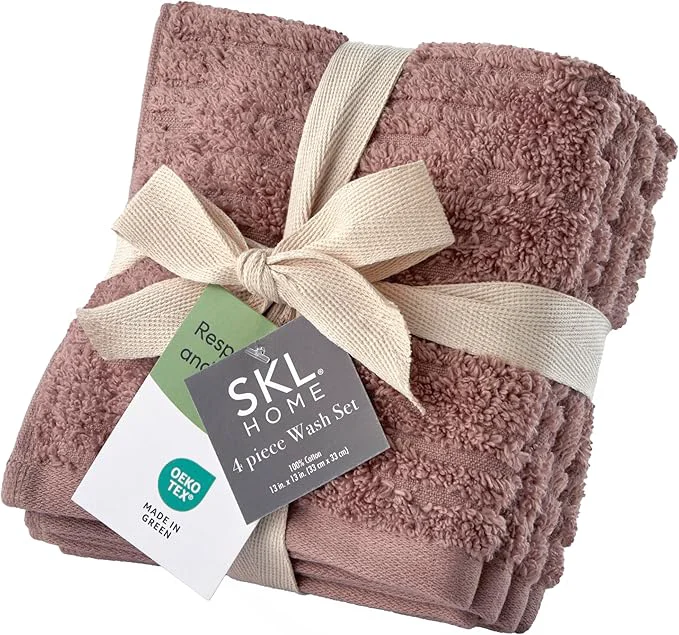 Clean SKL Home CloudSoft Cotton Luxury 4-Piece Washcloth Set Trendy