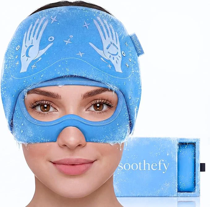 Soft Migraine Relief Cap with Slide-Up Eye Mask Elite