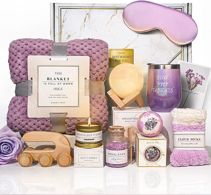 Minimalist AHAGIFTREE Gift Baskets for Women Think of You self Care Care Package Quality