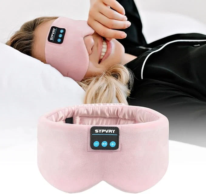 Reusable Sleep Mask Bluetooth 5.4 Headphones Soft Wireless Headband Eye Mask Blackout Environmentally Friendly