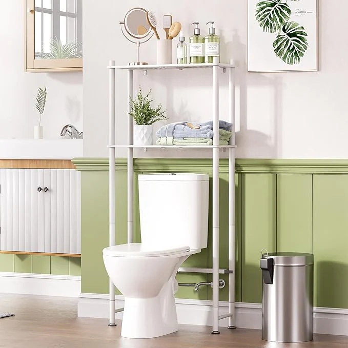 Efficient AmazerBath Bamboo Over The Toilet Storage Shelf 2-Tier Over Toilet Bathroom Quality